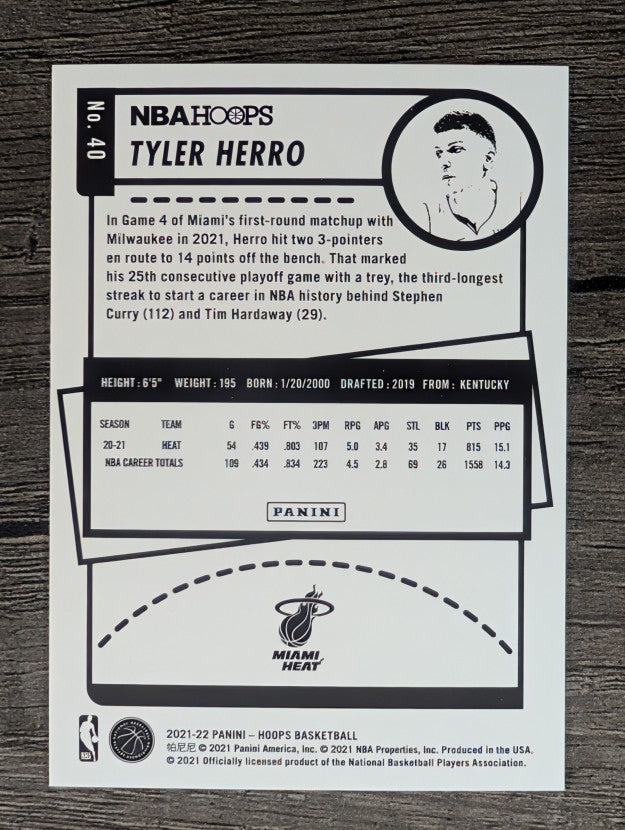2021-22 Hoops #40 Tyler Herro