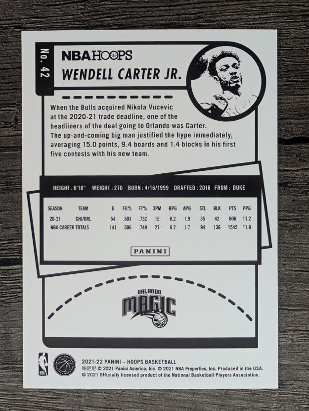 2021-22 Hoops #42 Wendell Carter Jr.