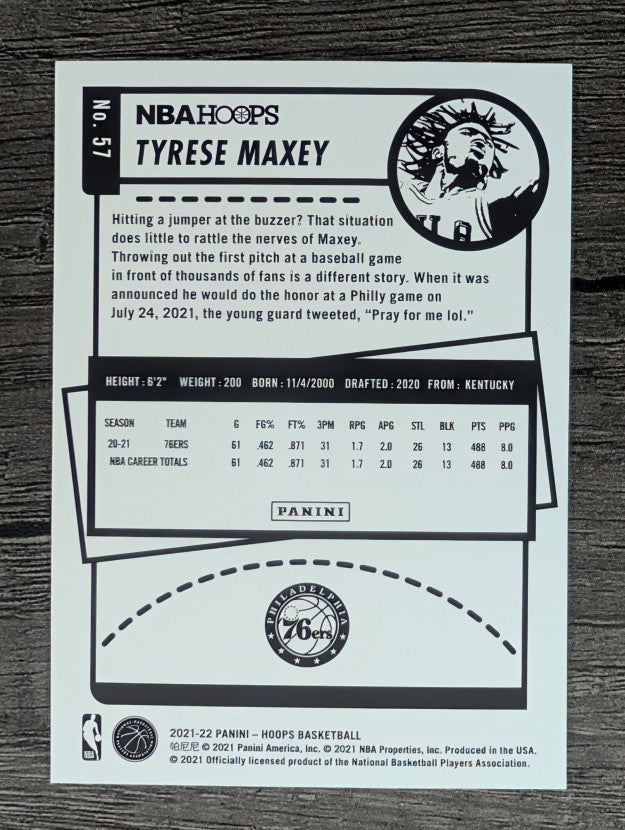2021-22 Hoops #57 Tyrese Maxey