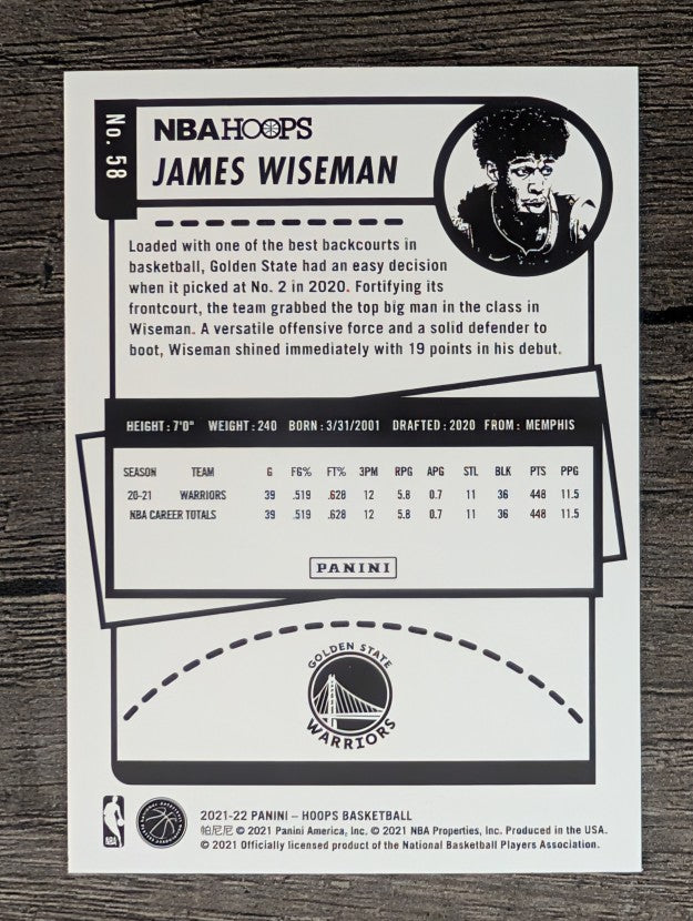 2021-22 Hoops #58 James Wiseman