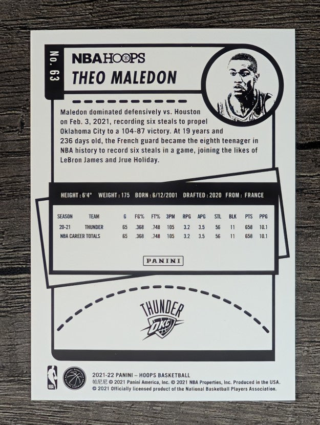 2021-22 Hoops #63 Theo Maledon