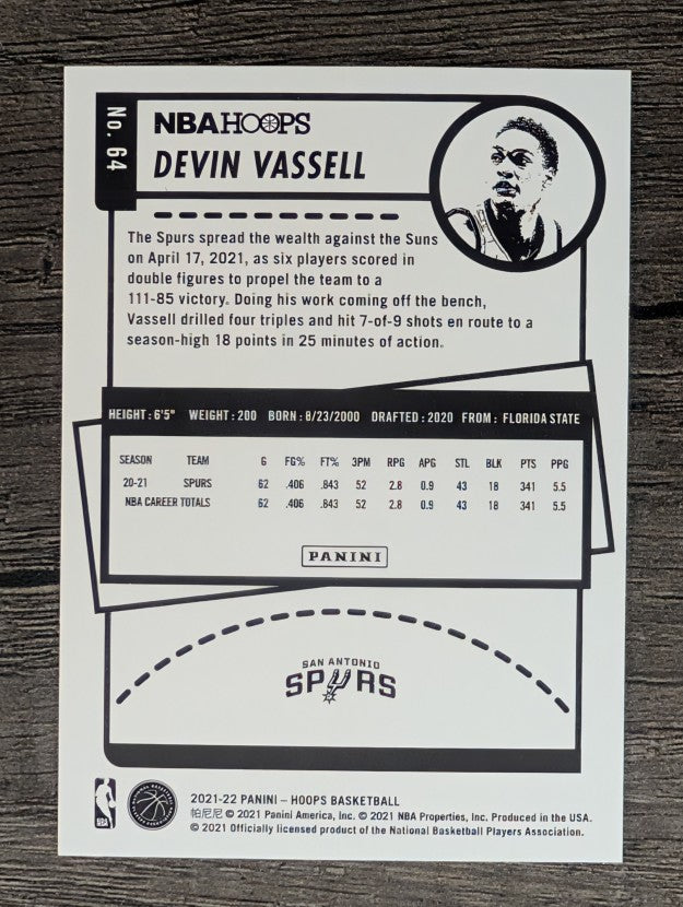 2021-22 Hoops #64 Devin Vassell