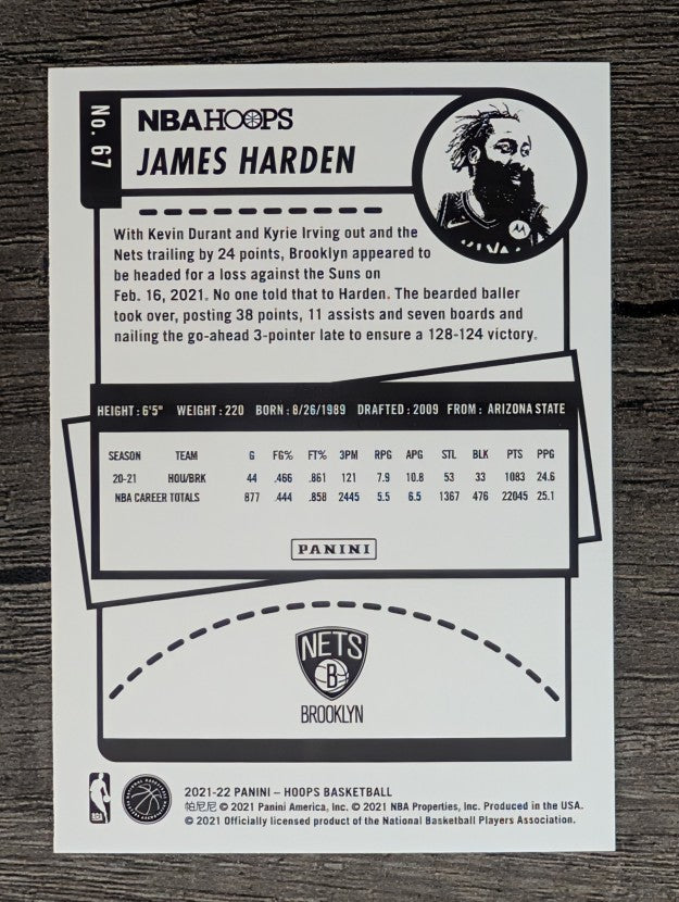 2021-22 Hoops #67 James Harden