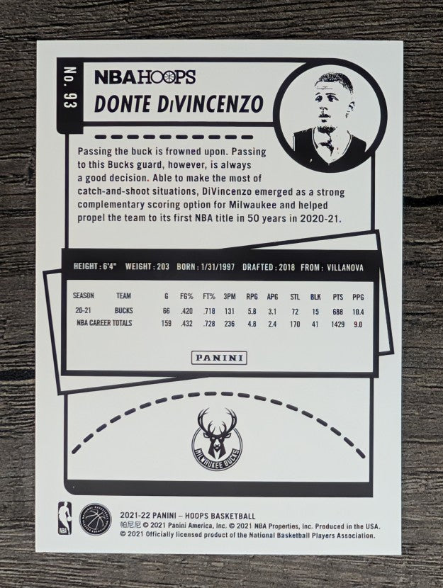 2021-22 Hoops #93 Donte DiVincenzo