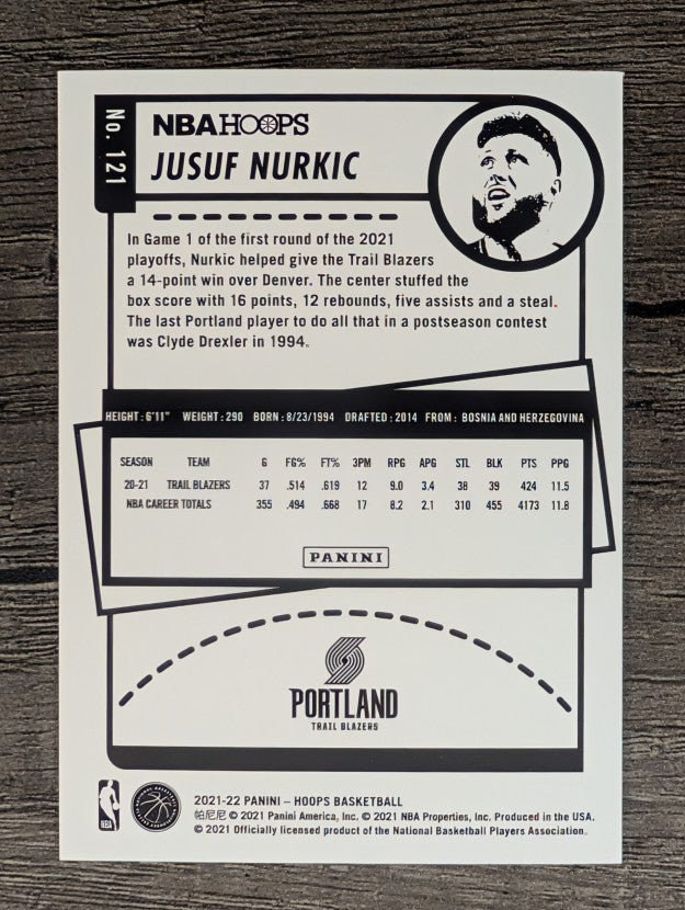 2021-22 Hoops #121 Jusuf Nurkic