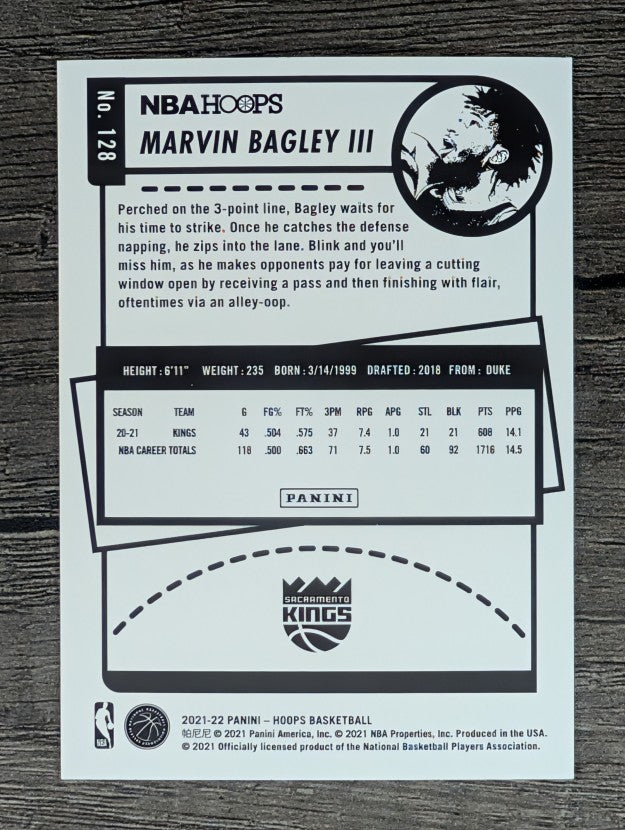 2021-22 Hoops #128 Marvin Bagley III