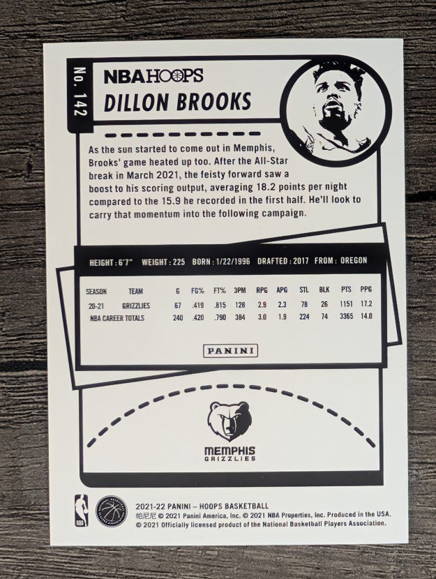 2021-22 Hoops #142 Dillon Brooks