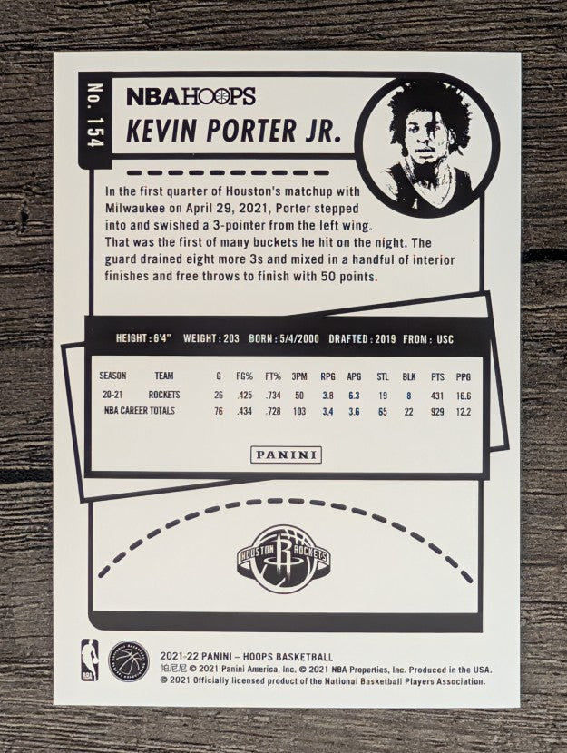 2021-22 Hoops #154 Kevin Porter Jr.