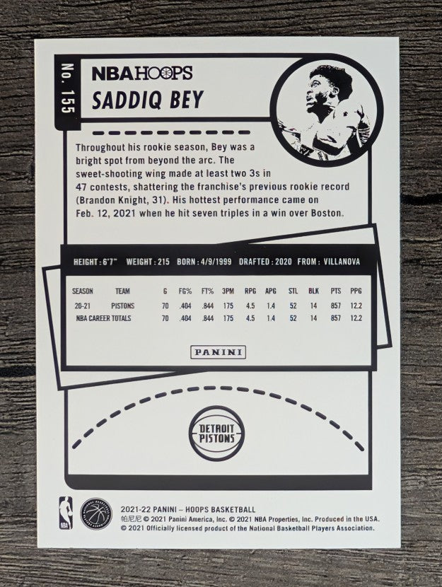 2021-22 Hoops #155 Saddiq Bey
