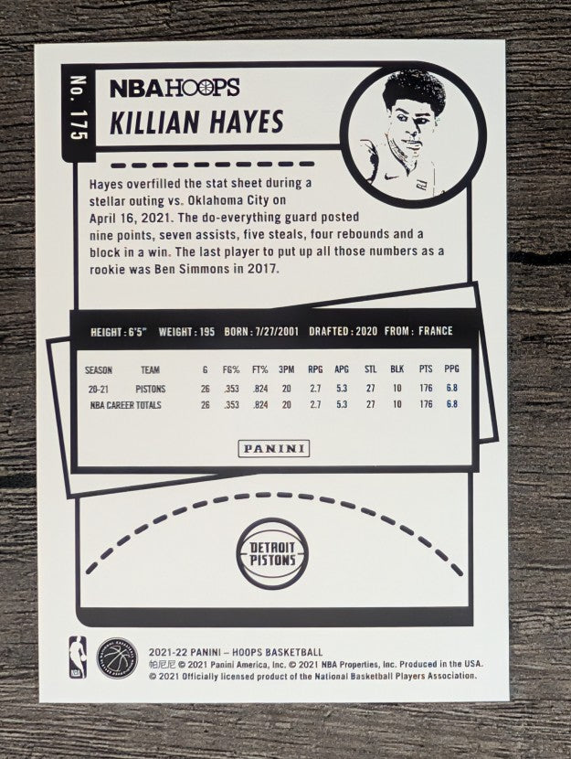 2021-22 Hoops #175 Killian Hayes