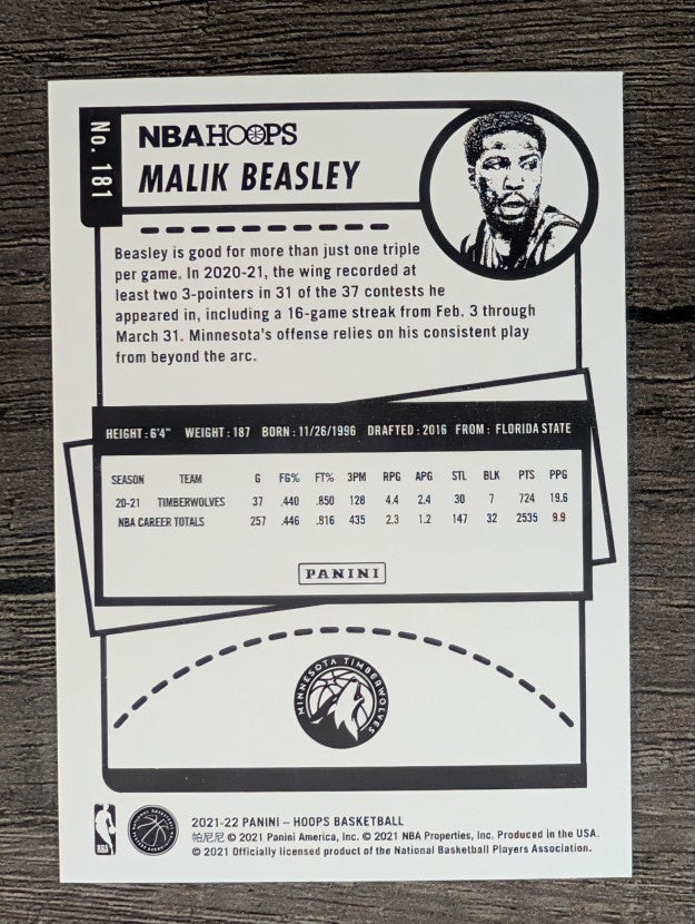 2021-22 Hoops #181 Malik Beasley