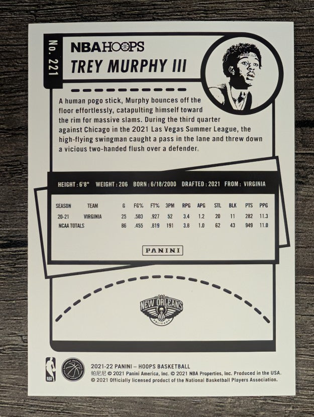 2021-22 Hoops #221 Trey Murphy III RC