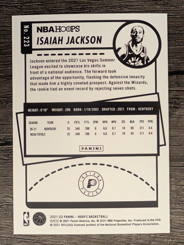 2021-22 Hoops #223 Isaiah Jackson RC