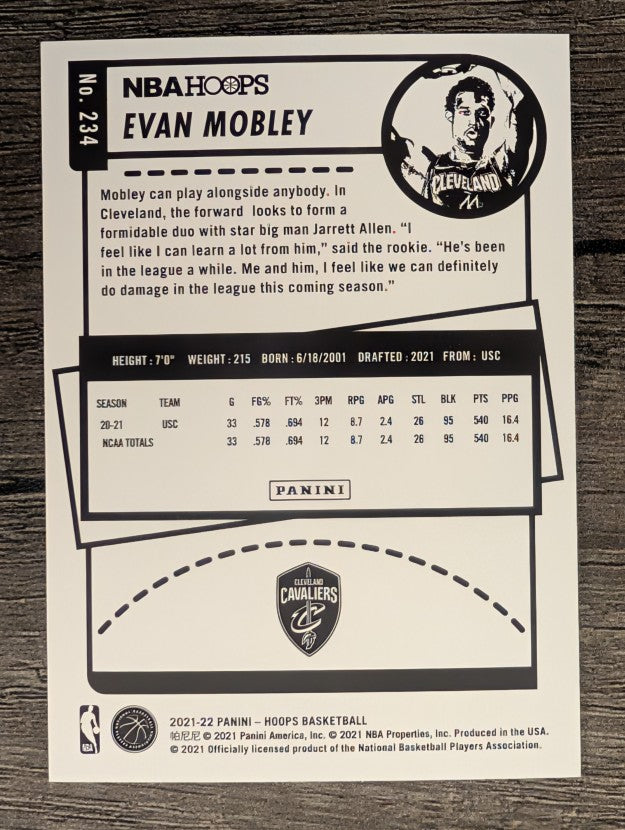 2021-22 Hoops #234 Evan Mobley RC