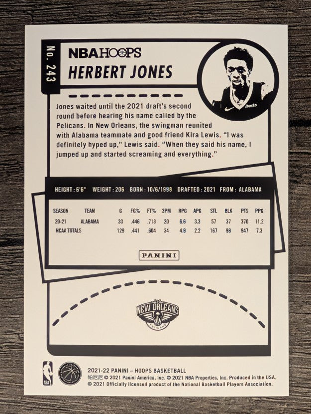 2021-22 Hoops #243 Herbert Jones RC