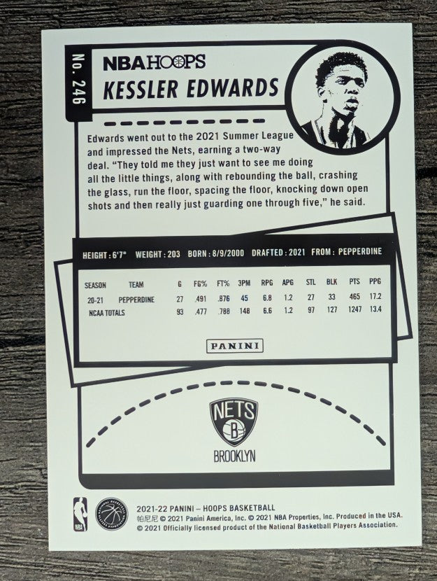 2021-22 Hoops #246 Kessler Edwards RC