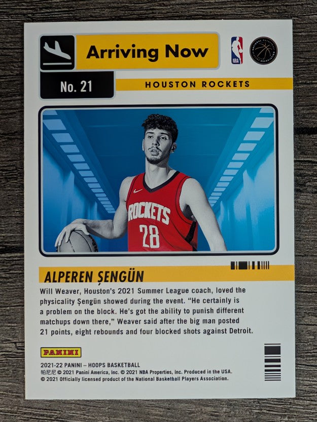 2021-22 Hoops Arriving Now Holo #21 Alperen Sengun