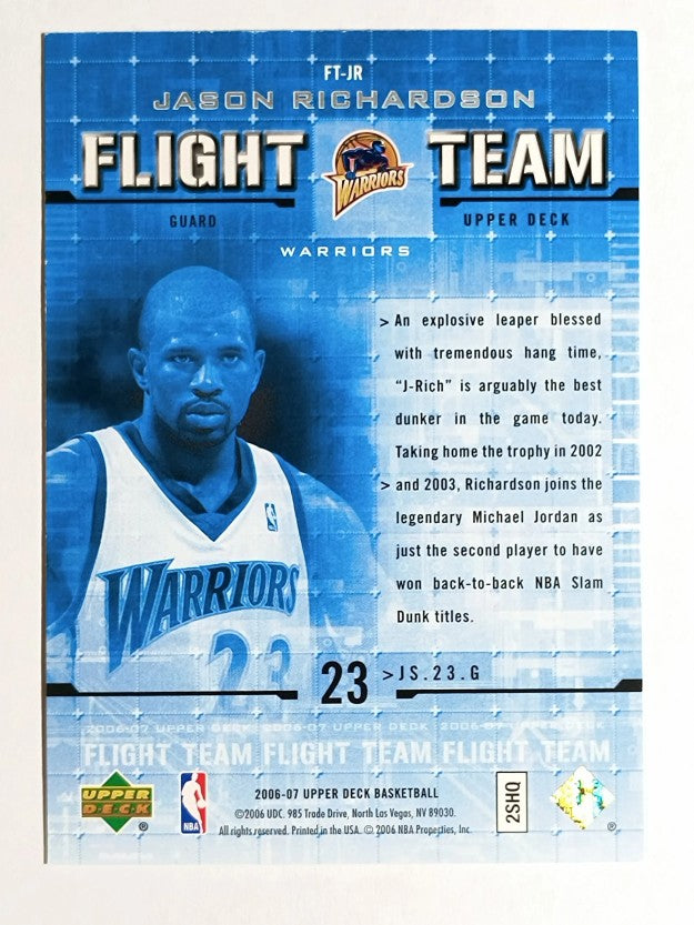 2006-07 Upper Deck Flight Team #JR Jason Richardson
