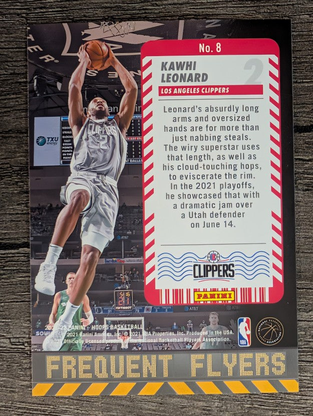 2021-22 Hoops Frequent Flyers #8 Kawhi Leonard