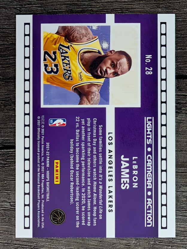 2021-22 Hoops Lights Camera Action Holo #28 LeBron James
