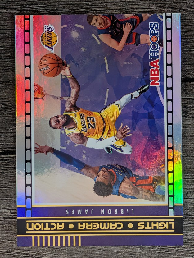 2021-22 Hoops Lights Camera Action Holo #28 LeBron James