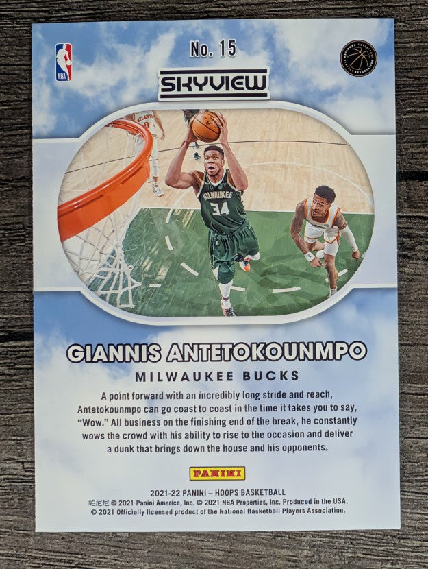 2021-22 Hoops Skyview #15 Giannis Antetokounmpo