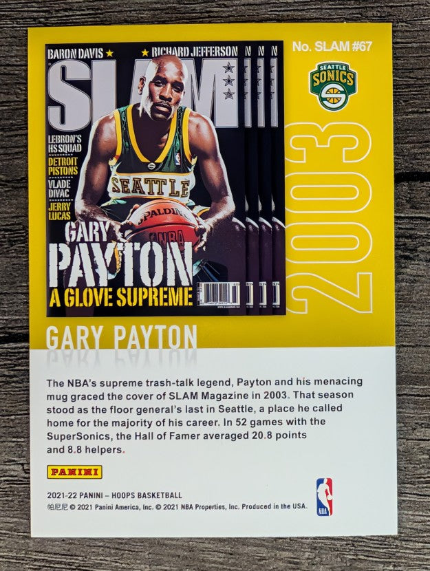 2021-22 Hoops SLAM #SLAM67 Gary Payton