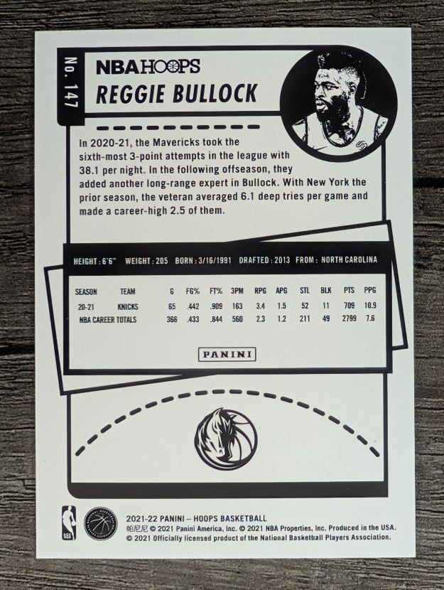 2021-22 Hoops Teal Explosion #147 Reggie Bullock
