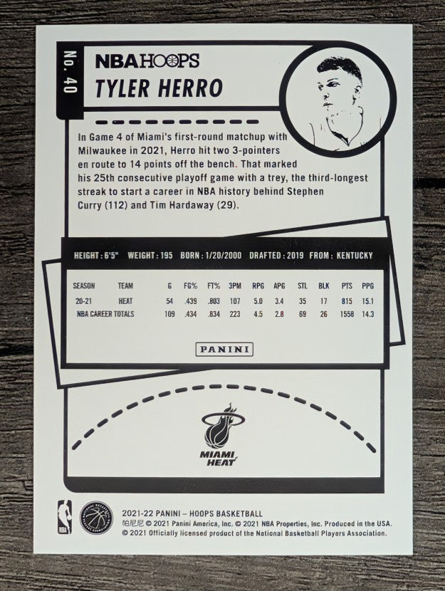 2021-22 Hoops #40 Tyler Herro