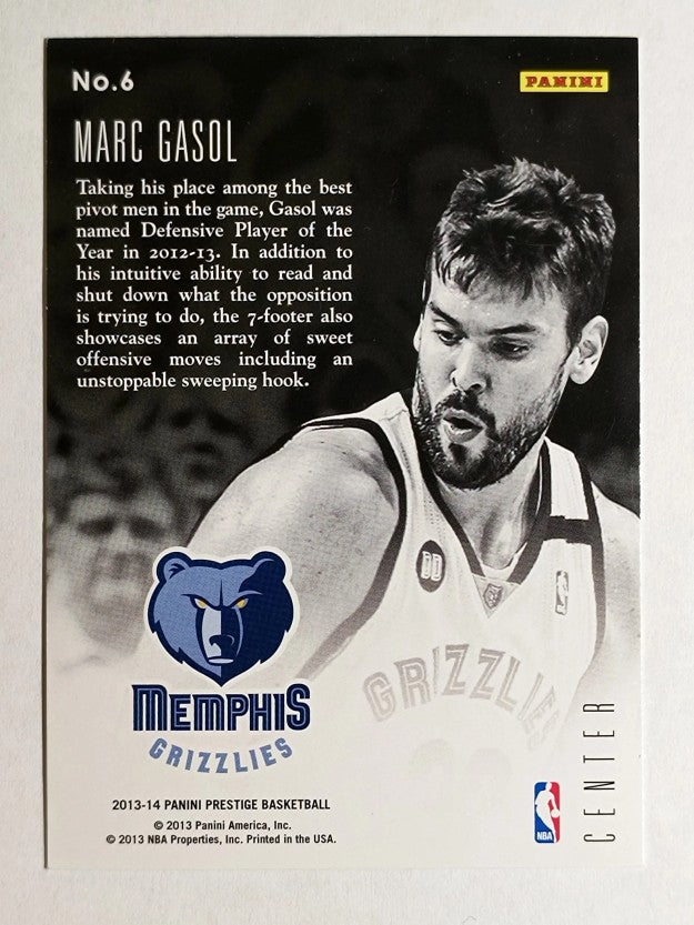 2013-14 Prestige Prestigious Posts #6 Marc Gasol