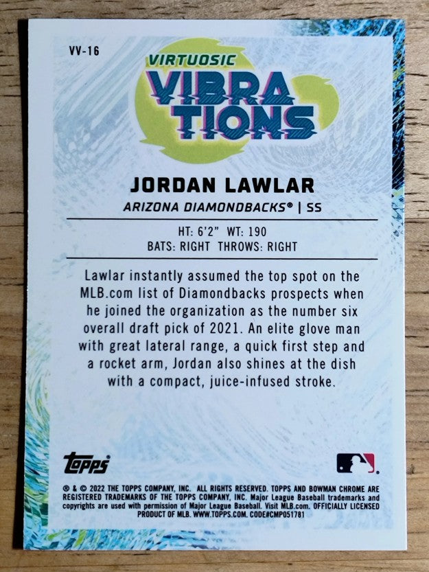 2022 Bowman Chrome Virtuosic Vibrations #VV16 Jordan Lawlar