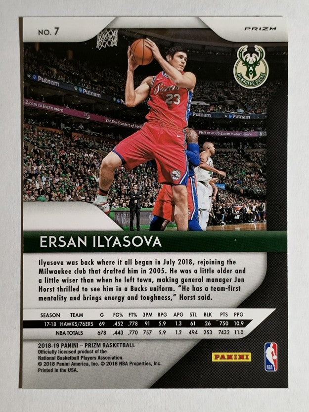 2018-19 Panini Prizm Prizms Red White and Blue #7 Ersan Ilyasova