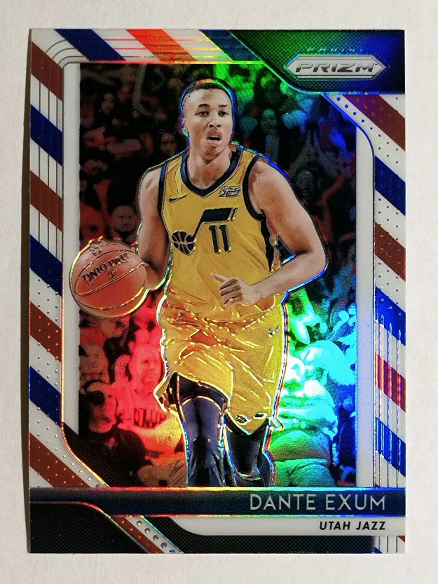 2018-19 Panini Prizm Prizms Red White and Blue #163 Dante Exum