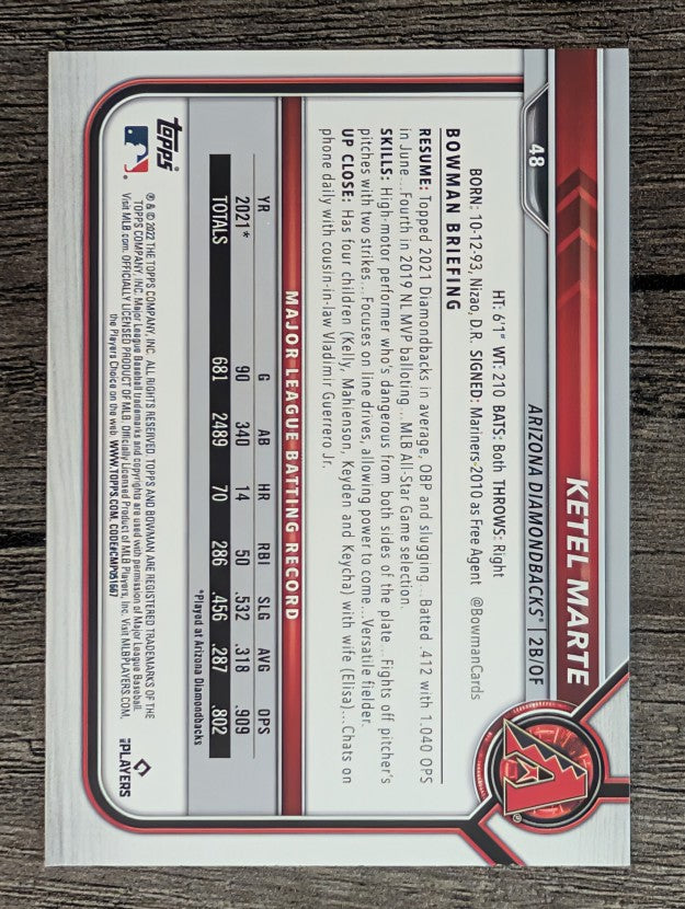 2022 Bowman #48 Ketel Marte