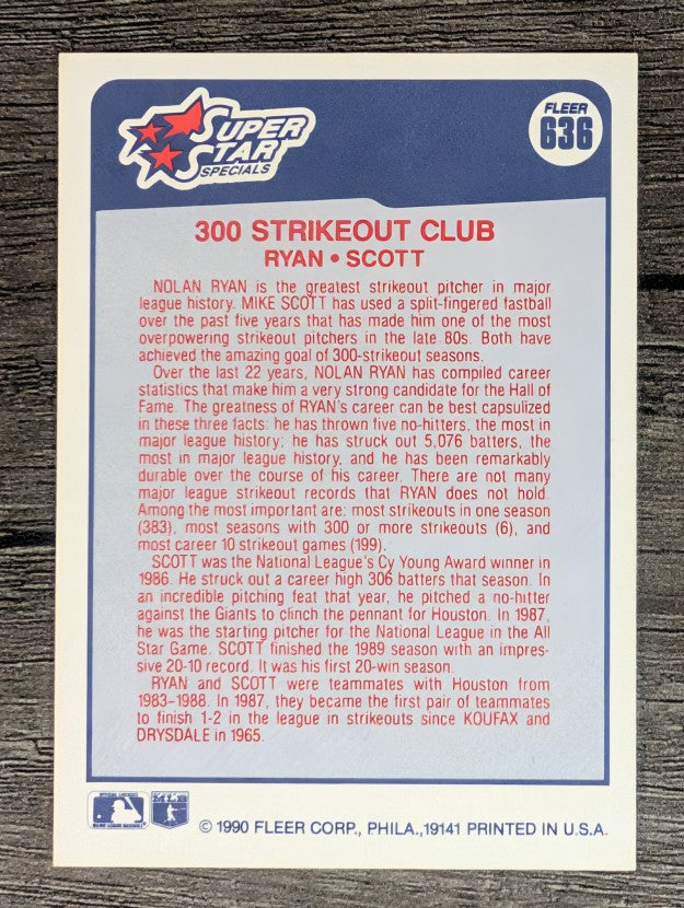 1990 Fleer #636 Nolan Ryan/Mike Scott