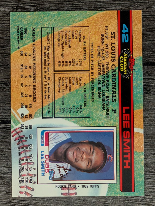 1991 Stadium Club #42 Lee Smith