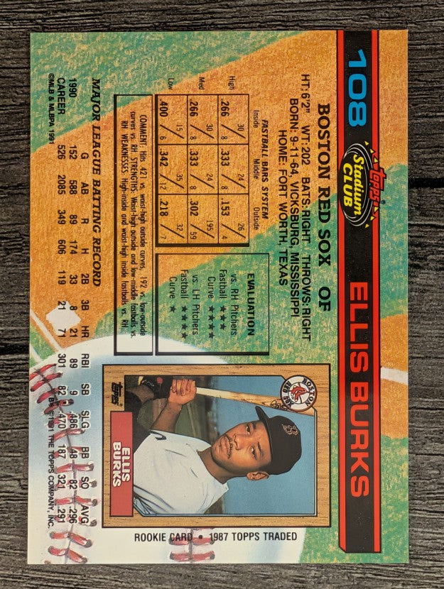 1991 Stadium Club #108 Ellis Burks