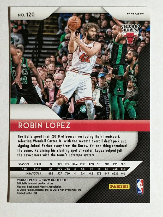 2018-19 Panini Prizm Prizms Red White and Blue #120 Robin Lopez