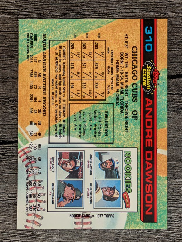 1991 Stadium Club #310 Andre Dawson