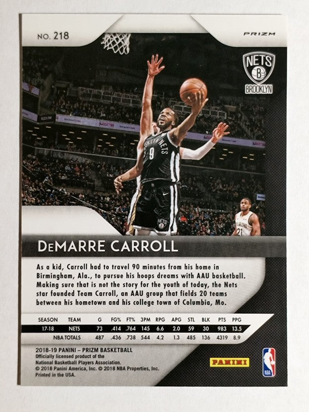 2018-19 Panini Prizm Prizms Red White and Blue #218 DeMarre Carroll