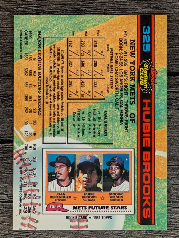 1991 Stadium Club #325 Hubie Brooks