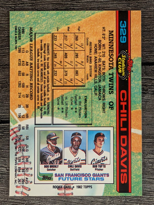 1991 Stadium Club #329 Chili Davis
