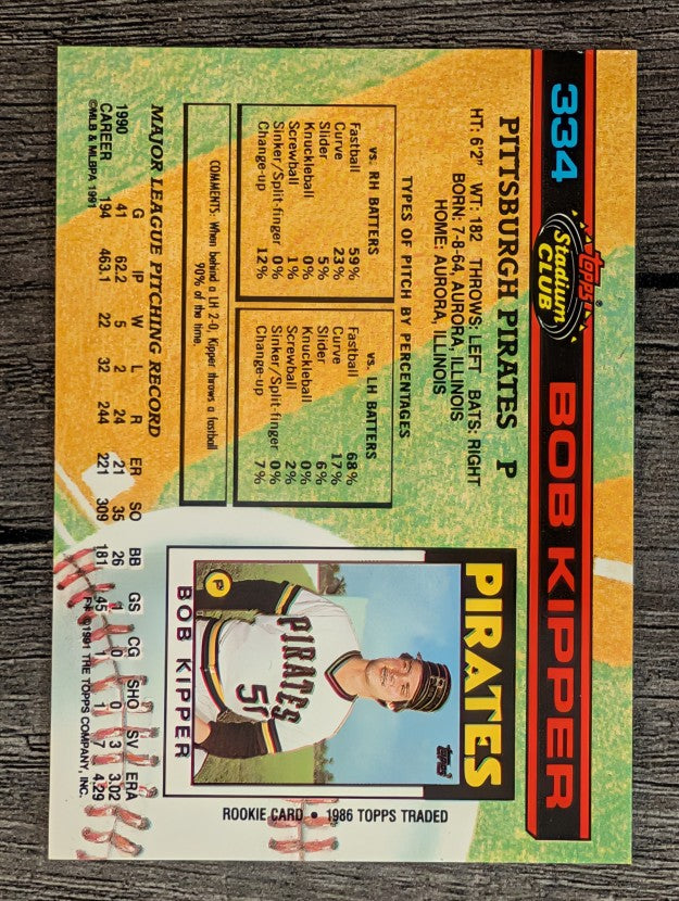 1991 Stadium Club #334 Bob Kipper