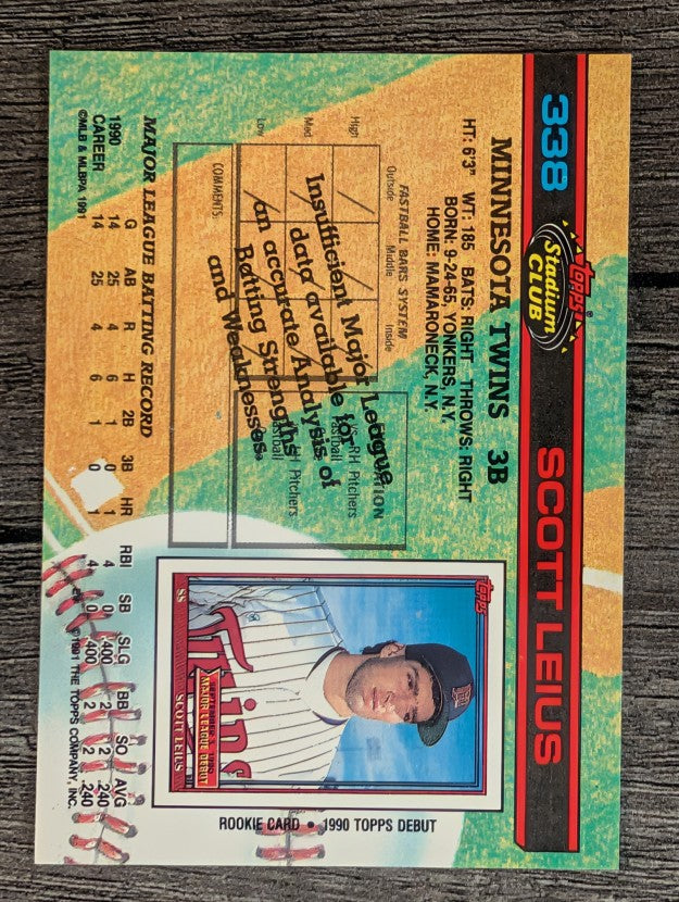1991 Stadium Club #338 Scott Leius