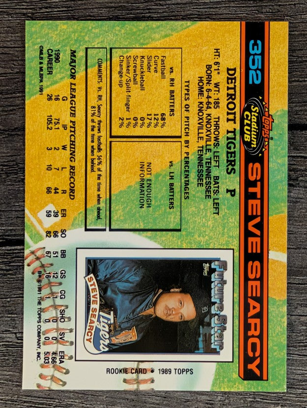 1991 Stadium Club #352 Steve Searcy