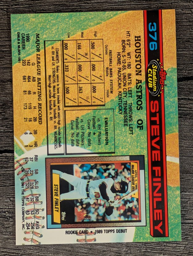 1991 Stadium Club #376 Steve Finley