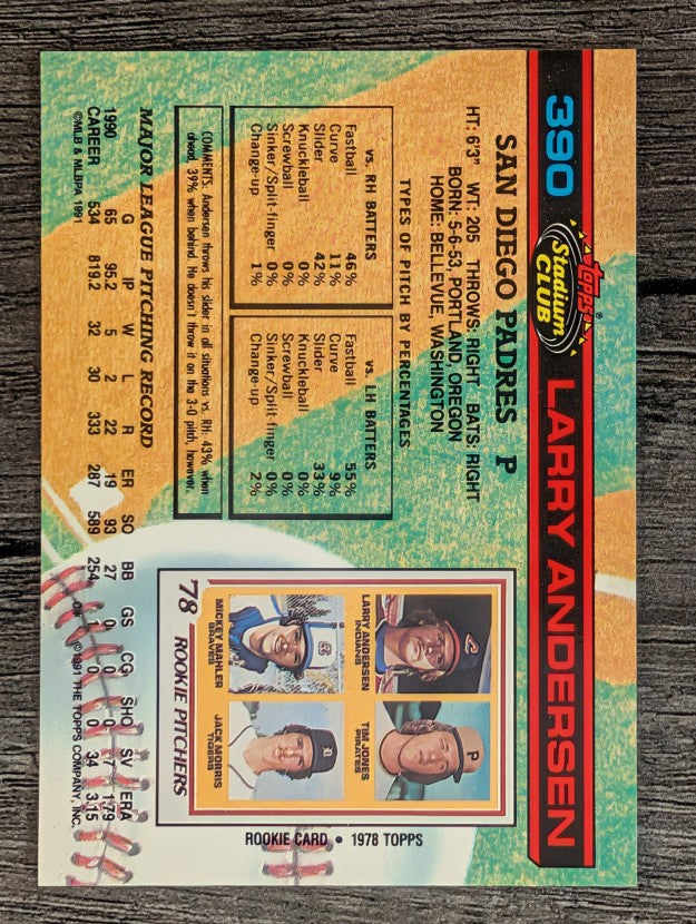 1991 Stadium Club #390 Larry Andersen