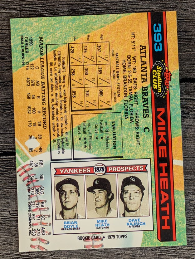 1991 Stadium Club #393 Mike Heath