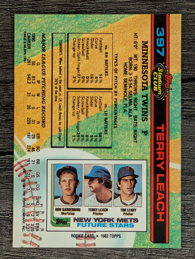 1991 Stadium Club #397 Terry Leach