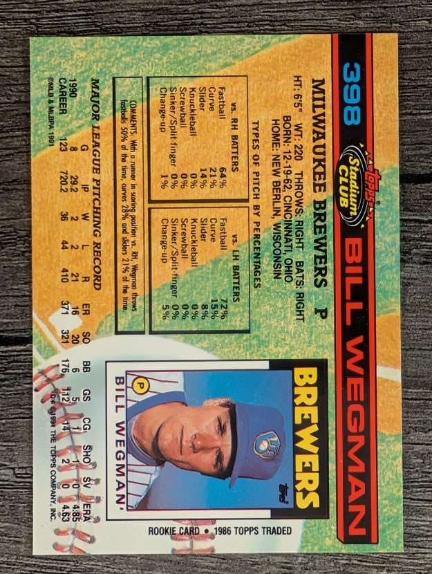 1991 Stadium Club #398 Bill Wegman